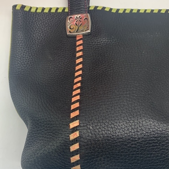 Brighton vintage Black Pebble Leather Small Tote. BP1610 - Picture 2 of 10